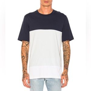 Rag & Bone Colorblock Precision Tee in Blue & White